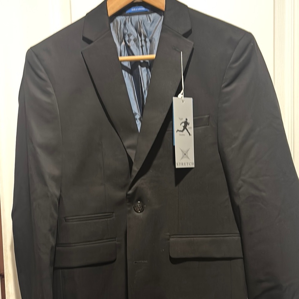 Vince Camuto Black Suit Jacket with Notched Lapel and Slim Fit